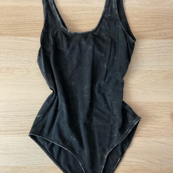 Acid Wash Charcoal Bodysuit - Picture 2 of 5